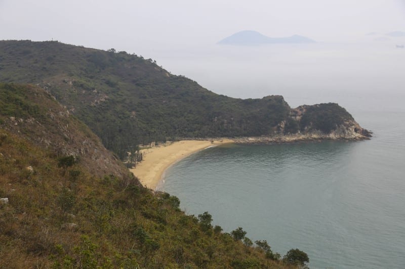 Lantau South hiking tour with views of beach