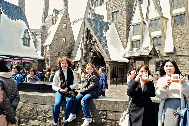 people in an amusement park