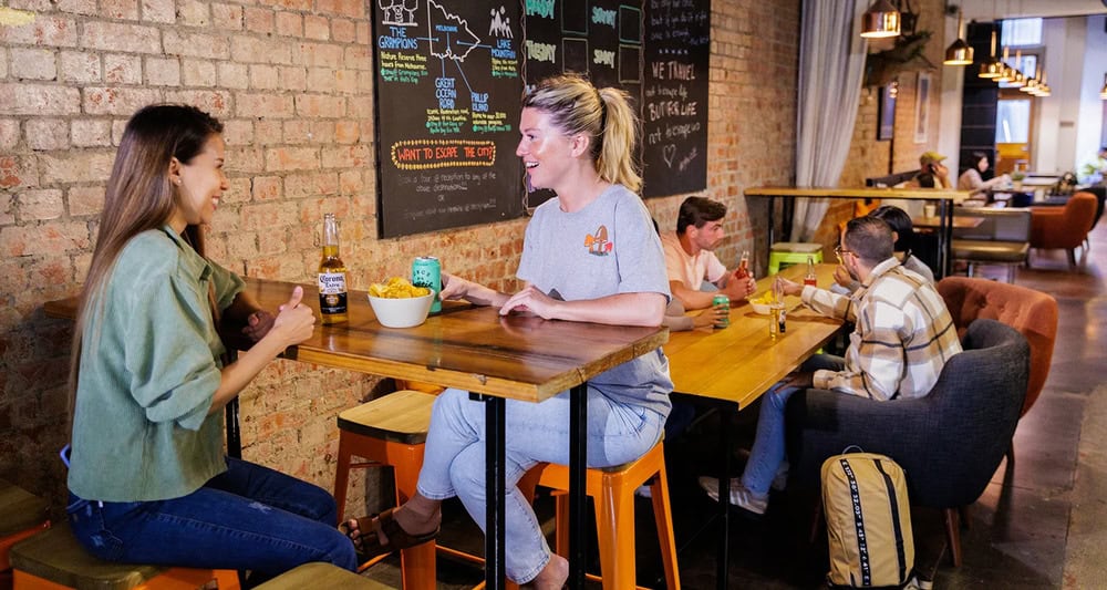 people dining YHA Melbourne Central Common Area