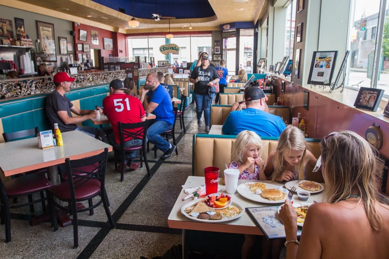 family eating at The Arcade Restaurant -