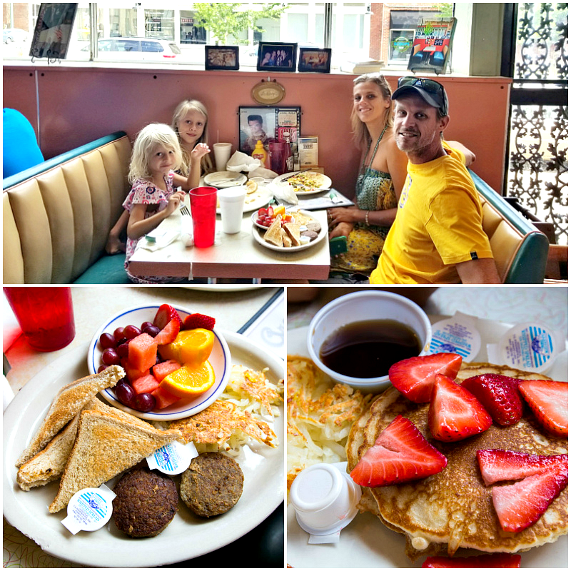 family in booth at The Arcade Restaurant -