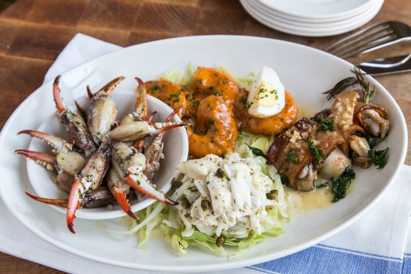 seafood on a plate Grand Royale at Dickie Brennan's Tableau