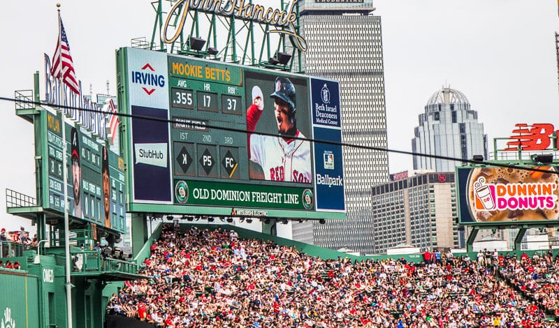 Mookie Betts - Watching the Boston Red Sox play at Fenway Park