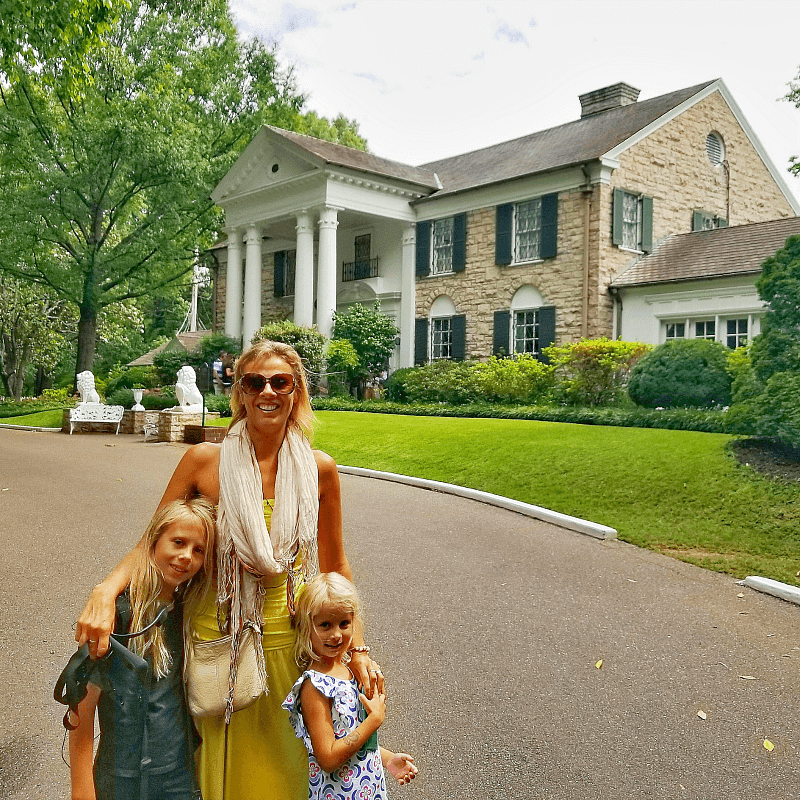 woman and daughters outside Graceland 