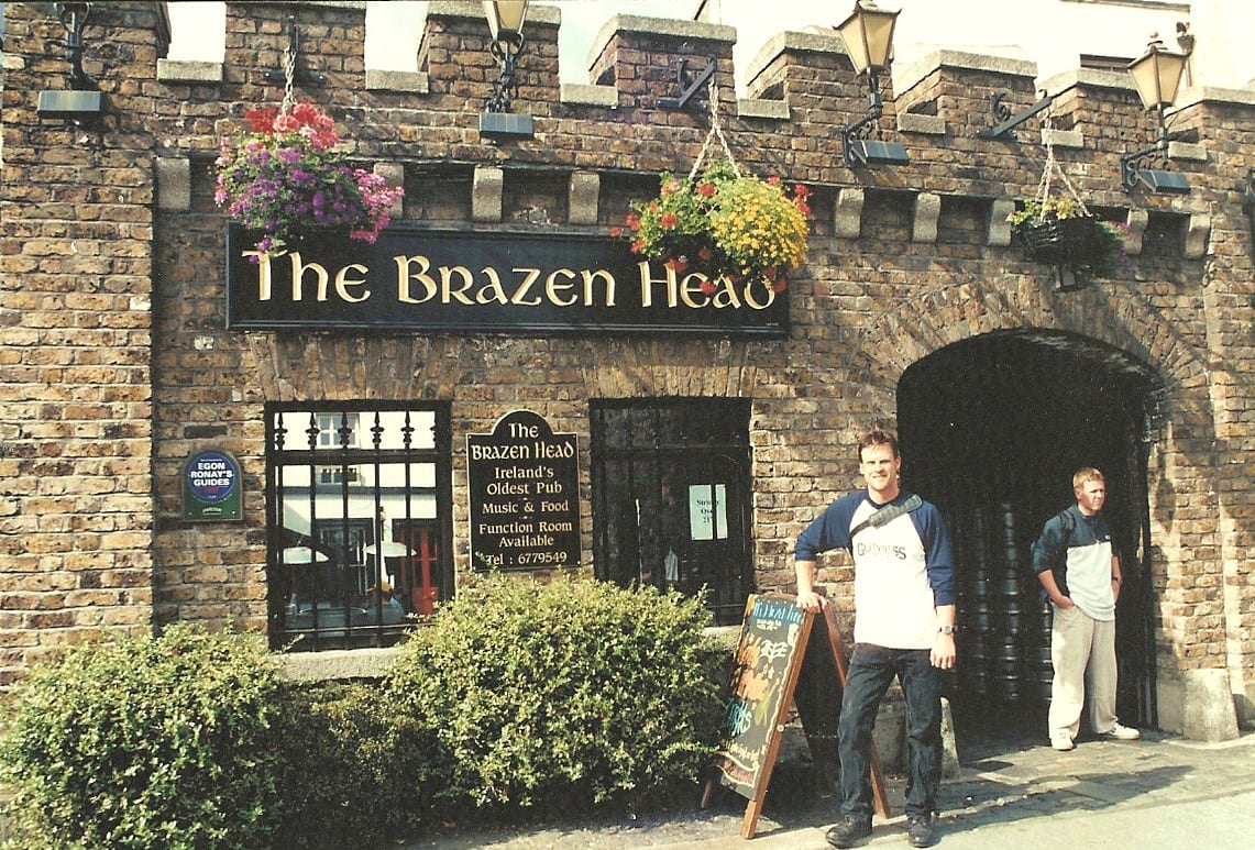 man standing outside Brazen Head Dublin