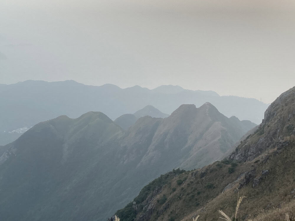 view of jagged mountain peaks